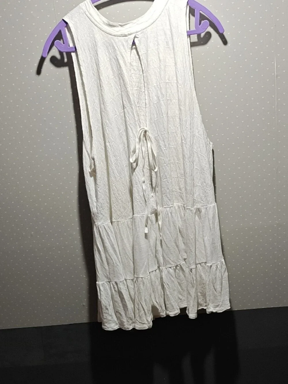 Free People White Sleeveless Tiered Tank Dress